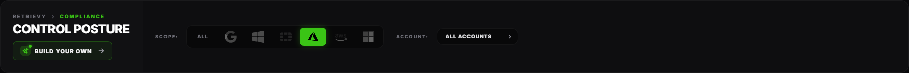 Control Posture header with the Providers toggle and the Account dropdown