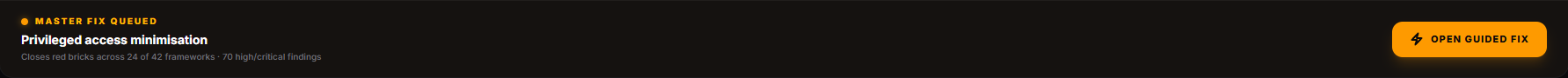 Master-fix footer strip with the Open guided fix button